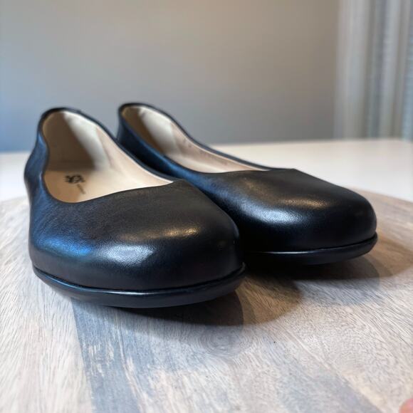 SAS Black Leather Ballet Scenic Flats Comfort Shoes Made in USA Women’s Size 8 - Picture 5 of 11